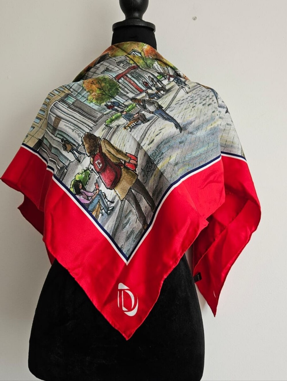 McGill University Silk Scarf Red Campus Art Print Benoit Jacques 2018